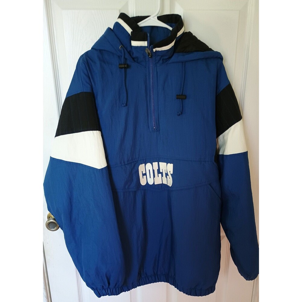 Vintage Y2K Colts NFL Reebok Pull Over Stadium Jacket Coat Medium Great